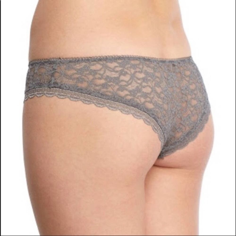 NEW Free People Intimately Dark Grey Lace Thong - Picture 2 of 6